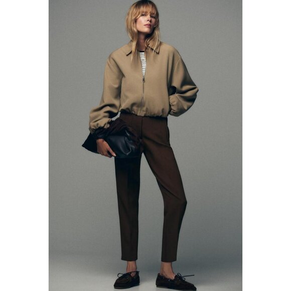 ZARA PUFFED BOMBER JACKET WITH ZIP - Picture 2 of 8